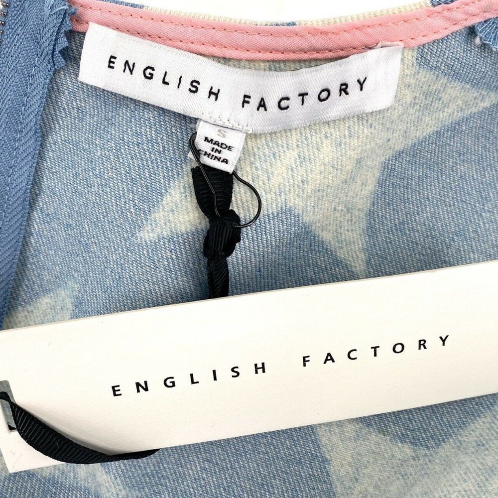 English Factory Denim Star Print Dress NWT - Picture 5 of 6